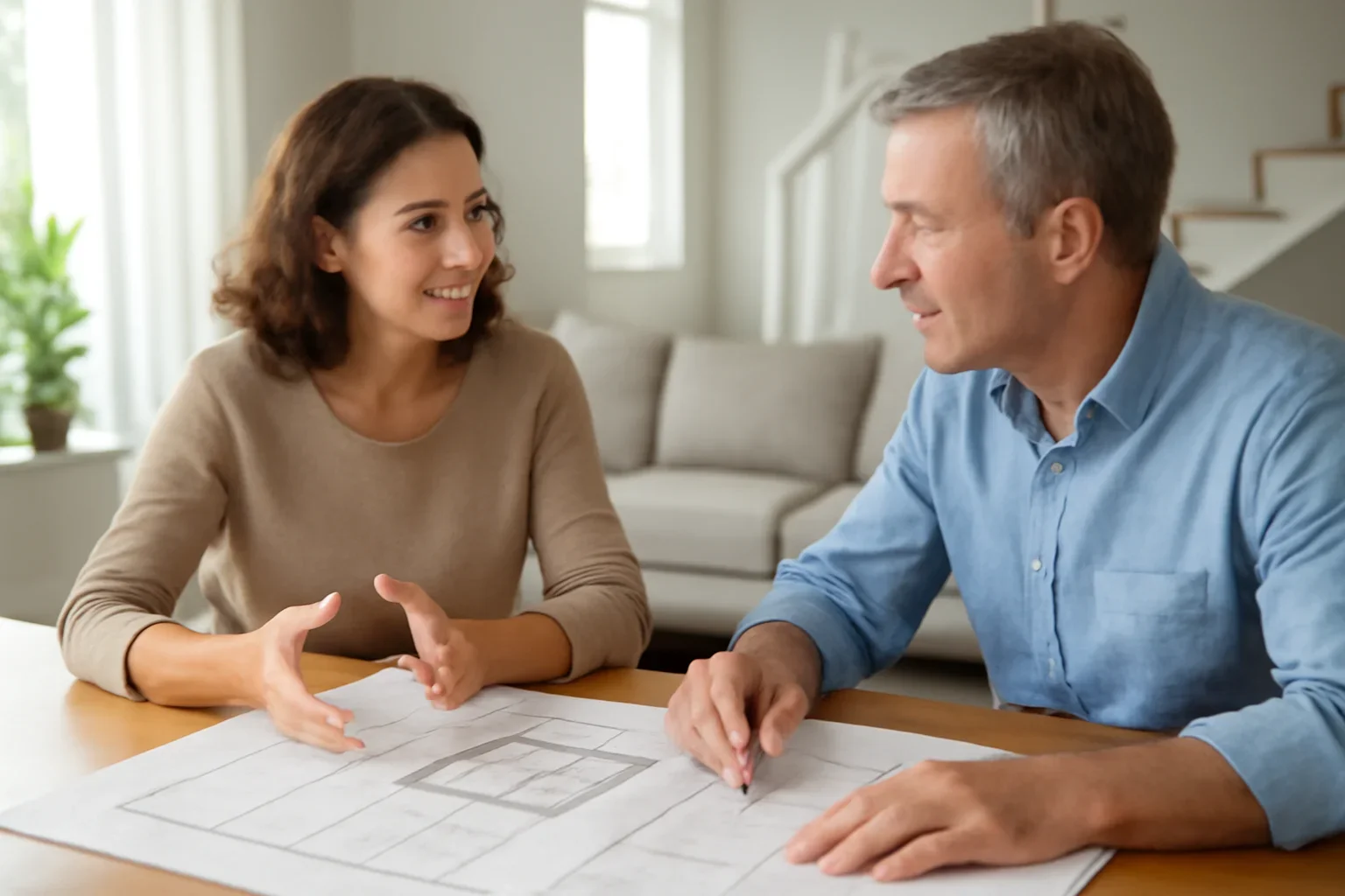 Residential planning conversation about affordable home elevators