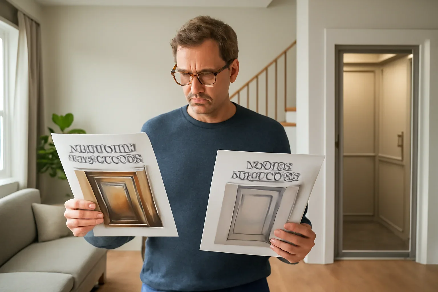 Homeowner comparing options on the Cambridge Elevators vs House Elevator page