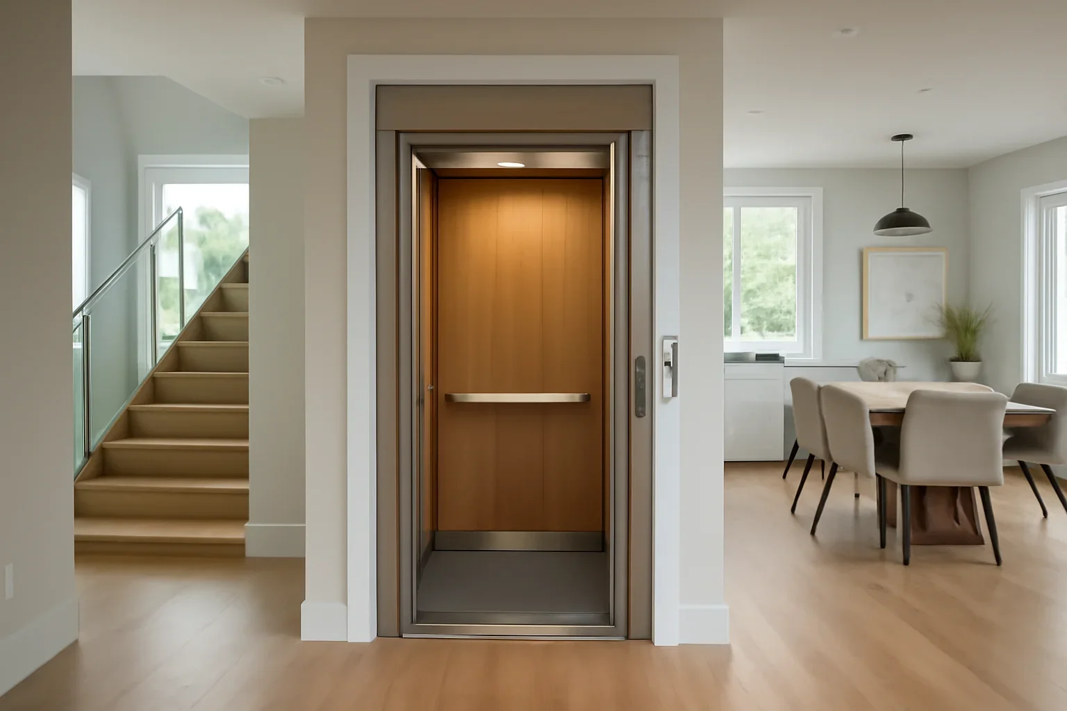 Residential elevator feature overview in a modern home