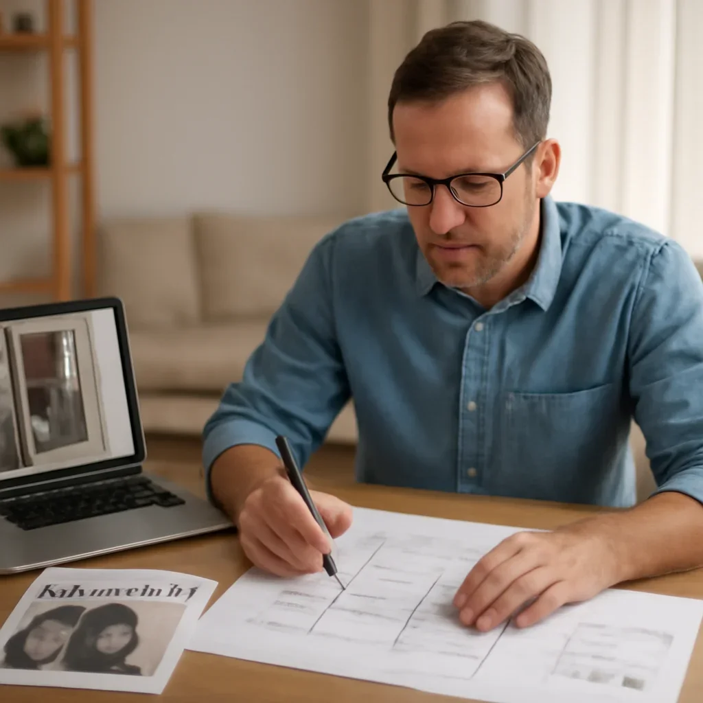 Homeowner turning article research into a home elevator plan