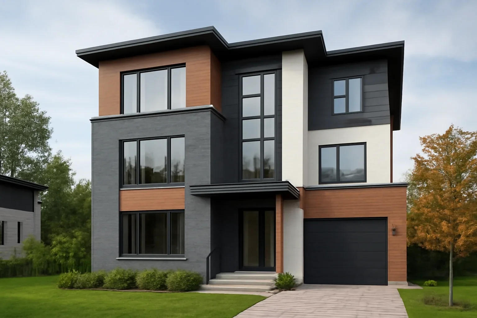 Modern residential home in Gatineau planned for a home elevator