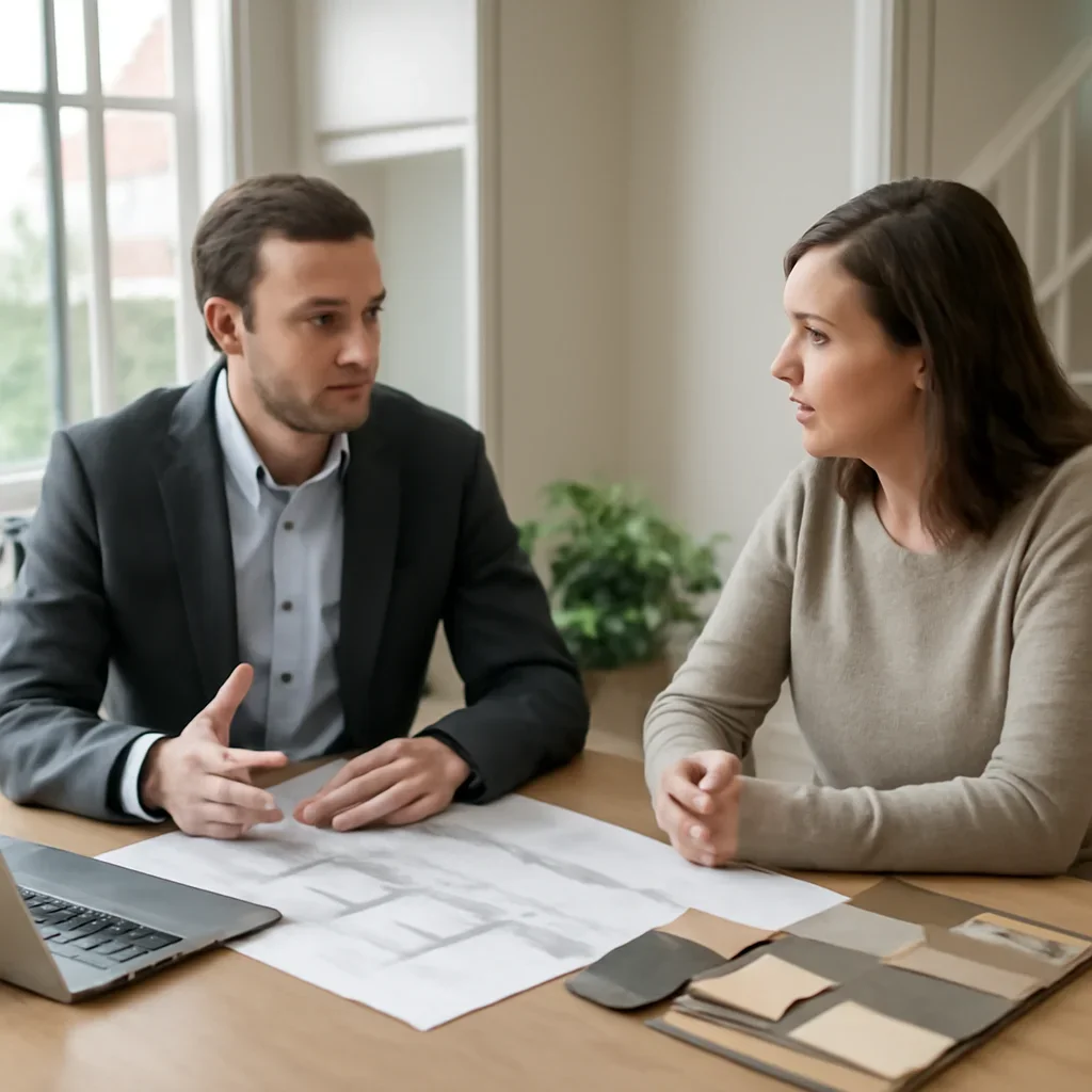 Home elevator planning conversation for a homeowner in Toronto