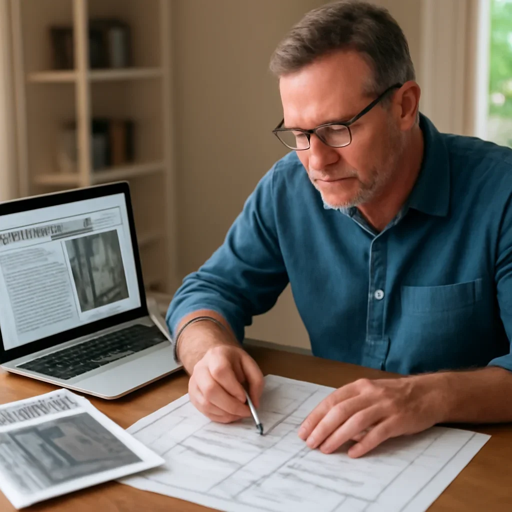 Homeowner turning article research into a home elevator plan