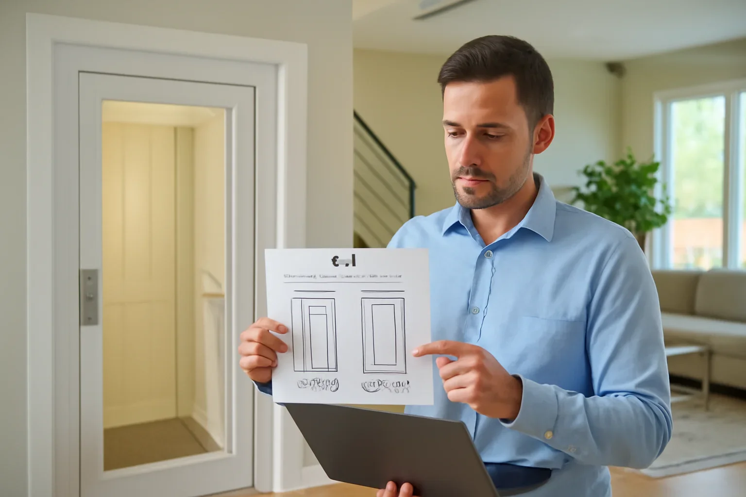Homeowner comparing options on the PVE vs House Elevator page
